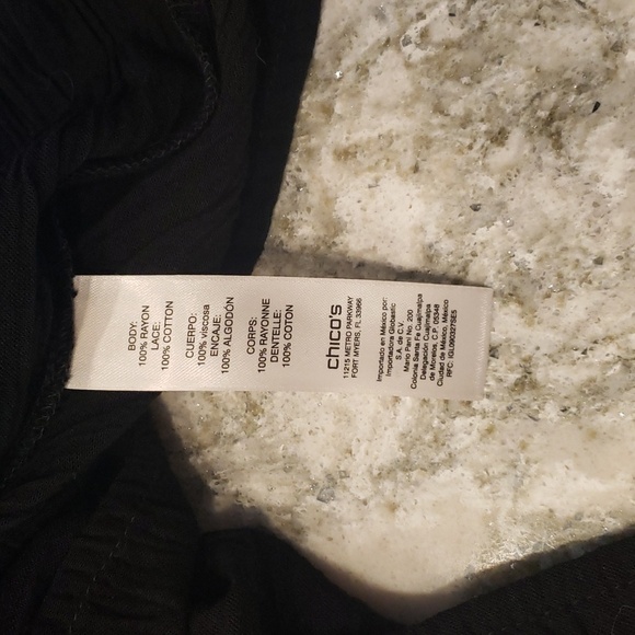 Chicos Black Gauze cold shoulder Tunic - Picture 6 of 6